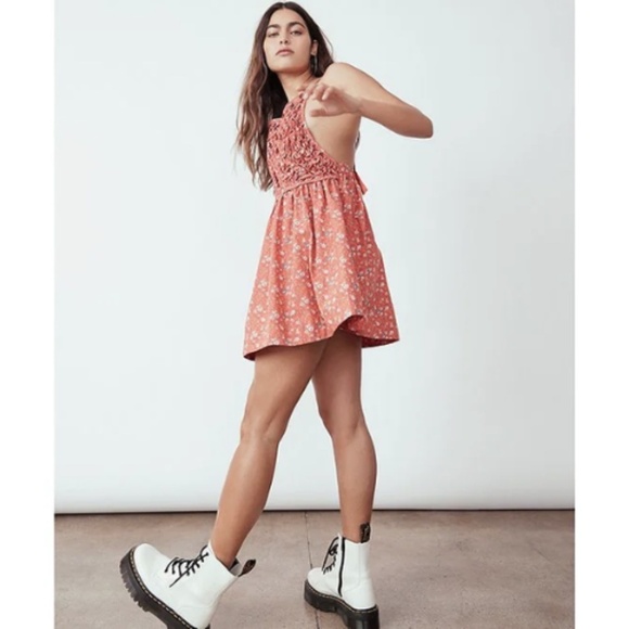 NWT Free People Petunia Micro Floral Fit & Flare Mini Dress - Picture 2 of 12